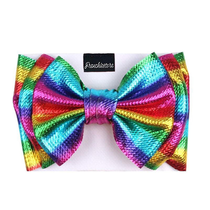 Frenchiestore Pet Head Bow | Metalic Rainbow, Frenchie Dog, French Bulldog pet products