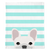 White French Bulldog on Aqua Stripes | Frenchie Blanket, Frenchie Dog, French Bulldog pet products