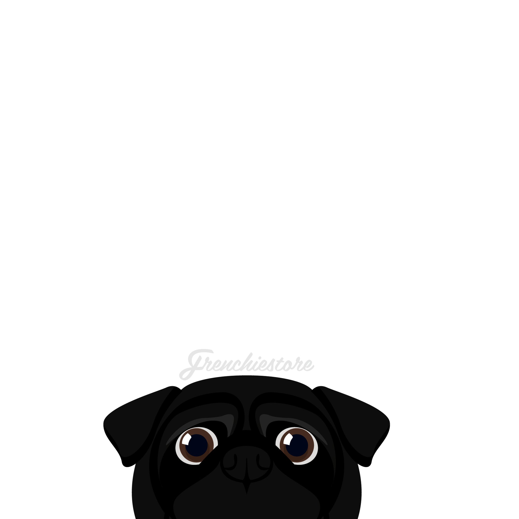 Pug Dog Sticker | Frenchiestore |  Black Pug Car Decal, Frenchie Dog, French Bulldog pet products