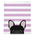 Black French Bulldog on Lavender Stripes | Frenchie Blanket, Frenchie Dog, French Bulldog pet products